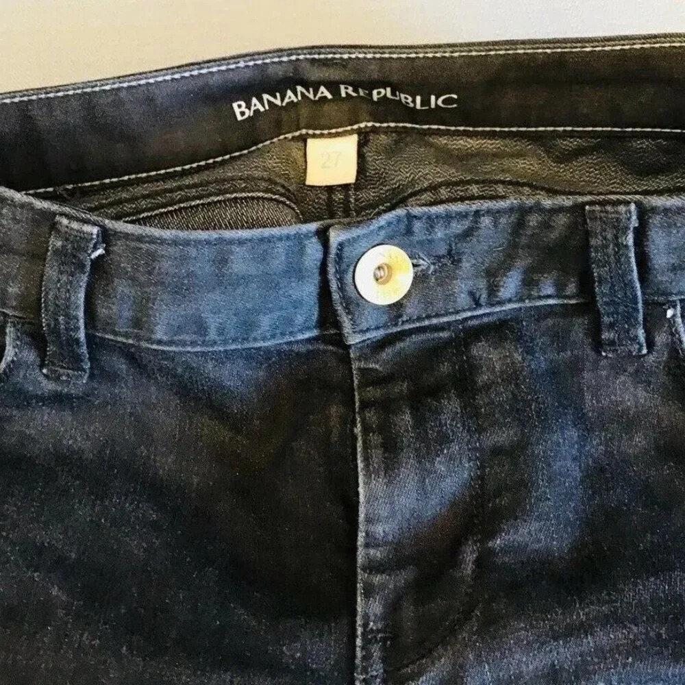 BANANA REPUBLIC Women Low Rise Skinny Leg Black Casual Jeans Pants Size 27 - Picture 10 of 12